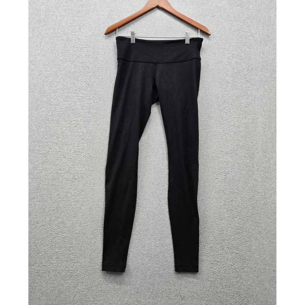 Lululemon Women Activewear Pants 6 Black Yoga Legging Mid Rise Slim 29" Inseam